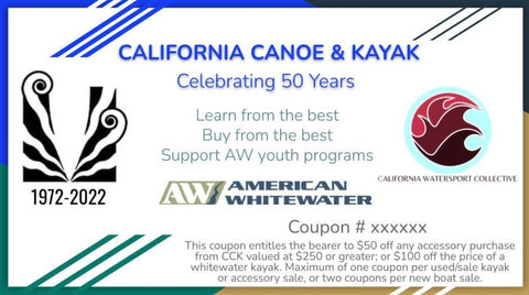 AW $50 Donation in honor of California Canoe & Kayak's 50th Anniversary